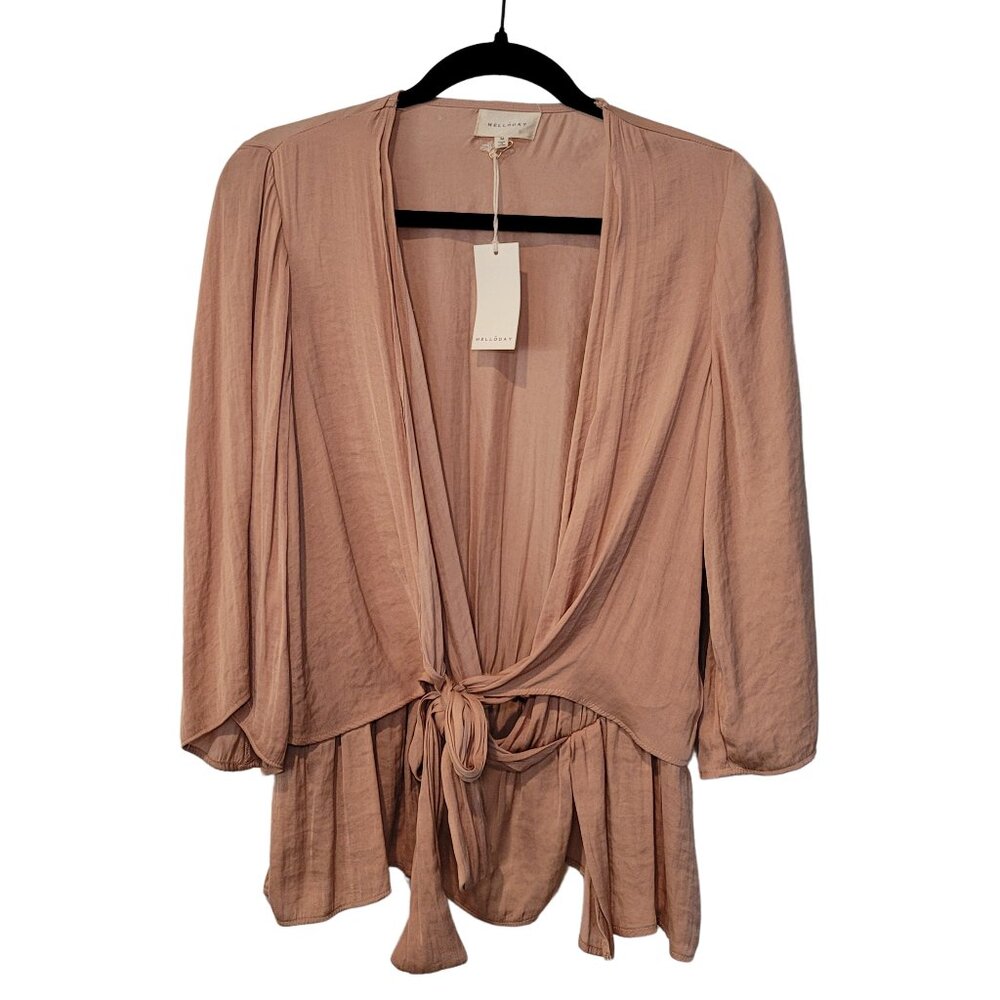 NWT Pink Melloday Wrap Pullover V-Neck Top Medium